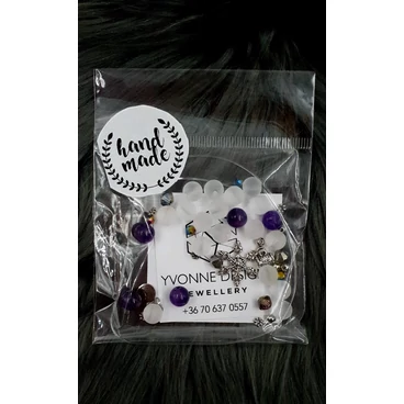 "Hand made" csomag lila áttetsző hand made, hand made csomag, csináld magad, saját ékszer