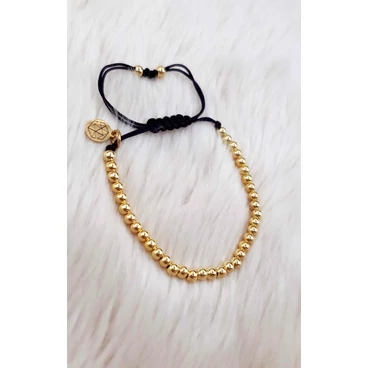 Zsinór karkötő arany apró gyönggyel