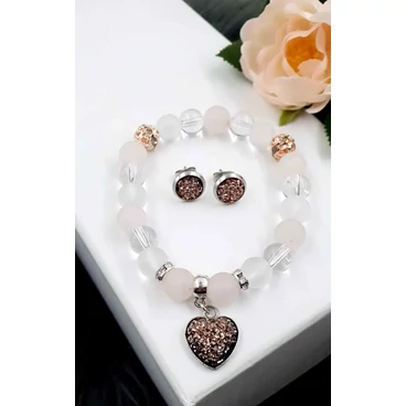 Druzy ásványékszer szett "barna"