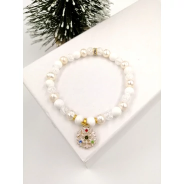 Arany hópihe medálos ásványkarkötő