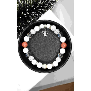 Pasztell angyalka kristálykarkötő