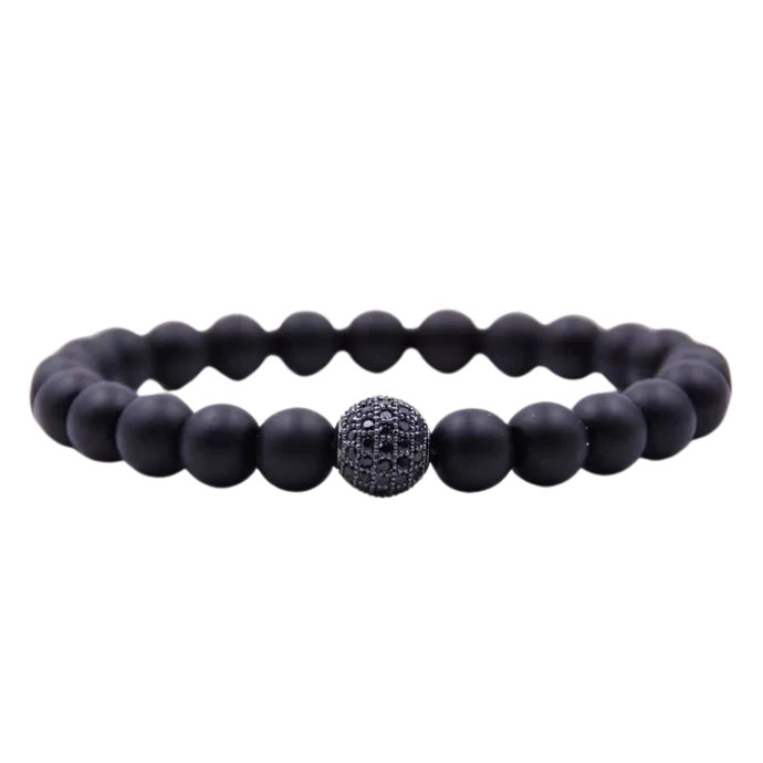 Álomszép cirkon gömb LUXURY ásványkarkötő &quot;black&quot;