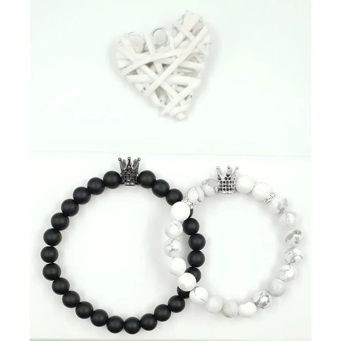 Koronás  szerelmi karkötőpár "howlit"_2