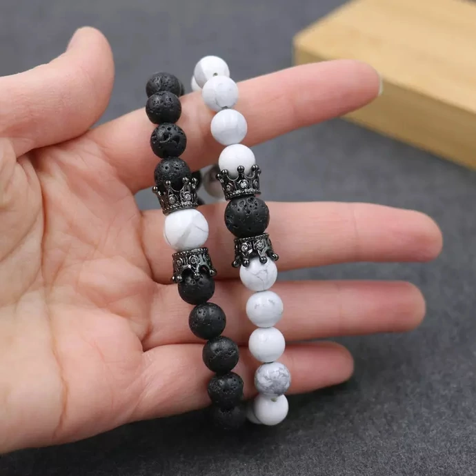 Dupla korona luxury  ásványkarkötőpár 