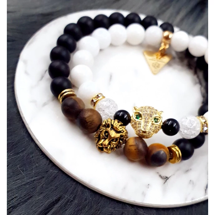 LUXURY Oroszlán &amp; Leopárd pároskarkötő