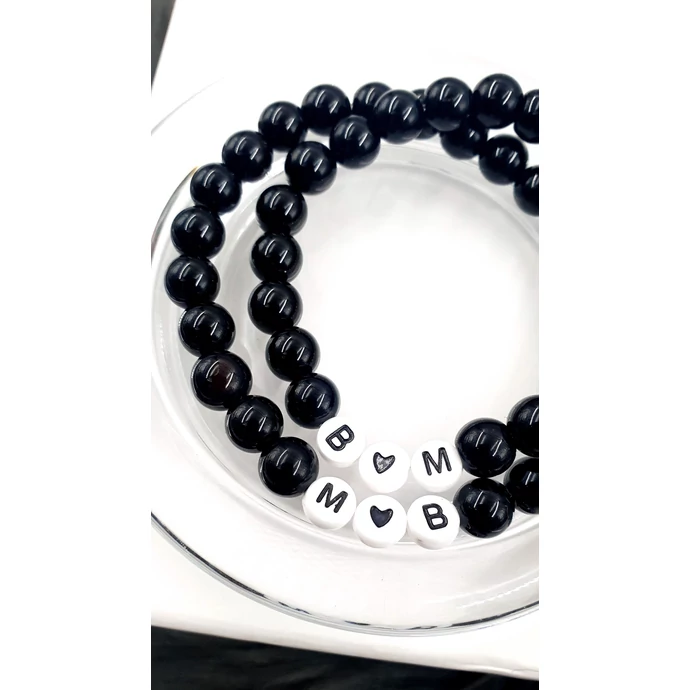 Szerelmi karkötőpár dupla betűpárral