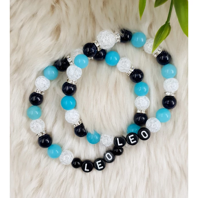 Névvel ellátott ásványarkötő páros karkötő