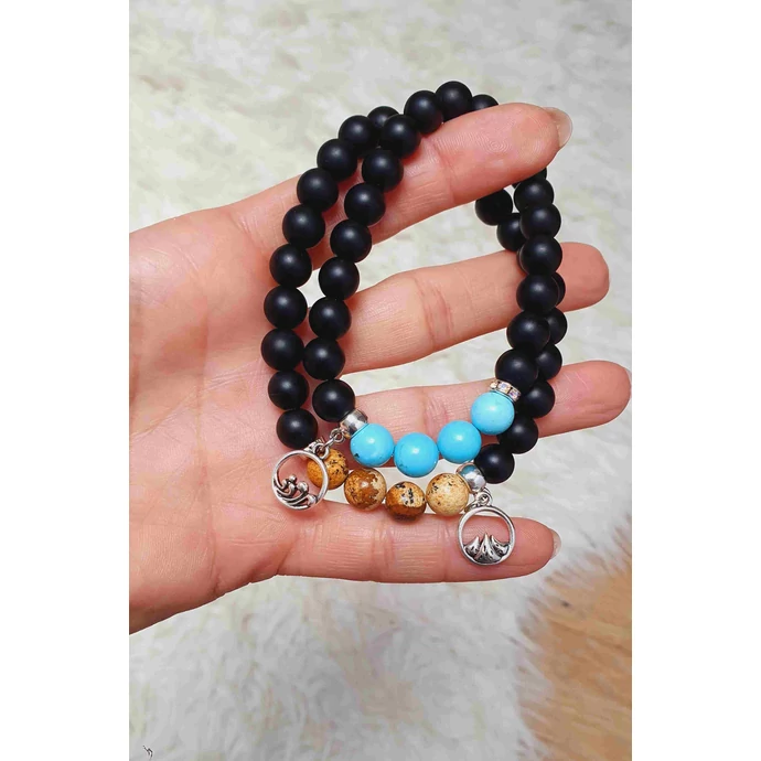 Hegy-Hullám türkinit ásványos pároskarkötő