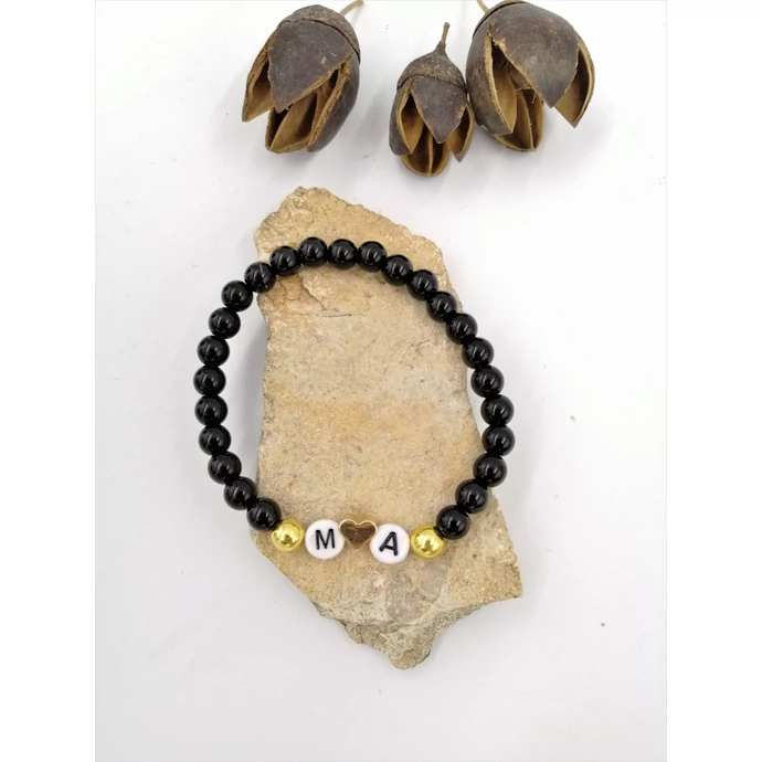 Ónix szerelmi karkötő betükkel_2