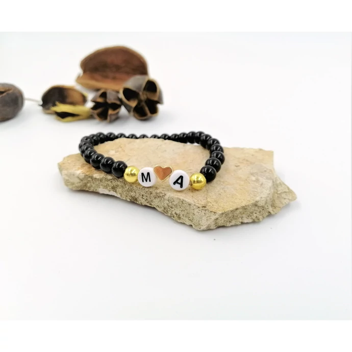 Ónix szerelmi karkötő betükkel_1