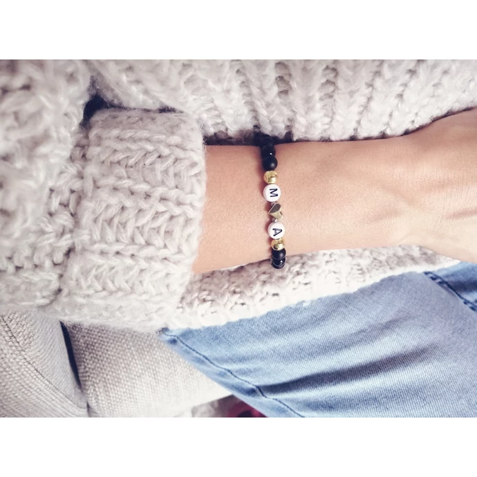 Ónix szerelmi karkötő betűkkel