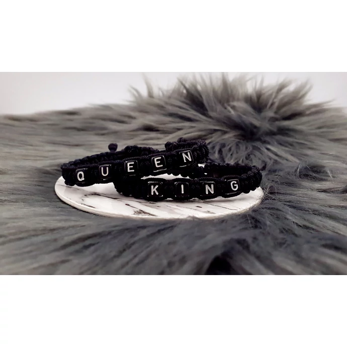 Queen &amp; King szerelmi karkötőpár páros karkötő pároskarkötő közös ékszer 