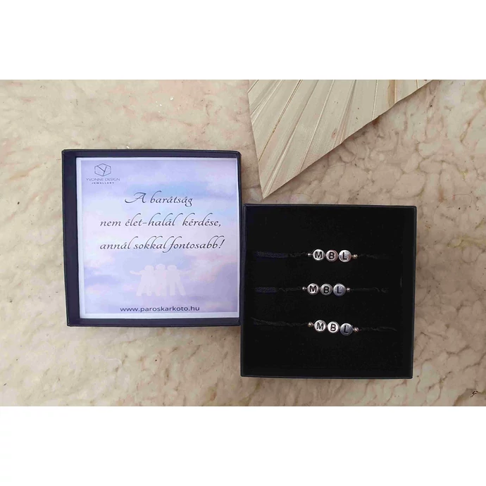 Három részes  barátság karkötőszett díszdobozban