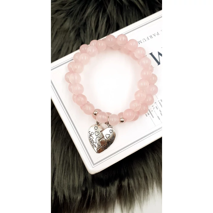 Rózsakvarc Anya-Lánya karkötőpár