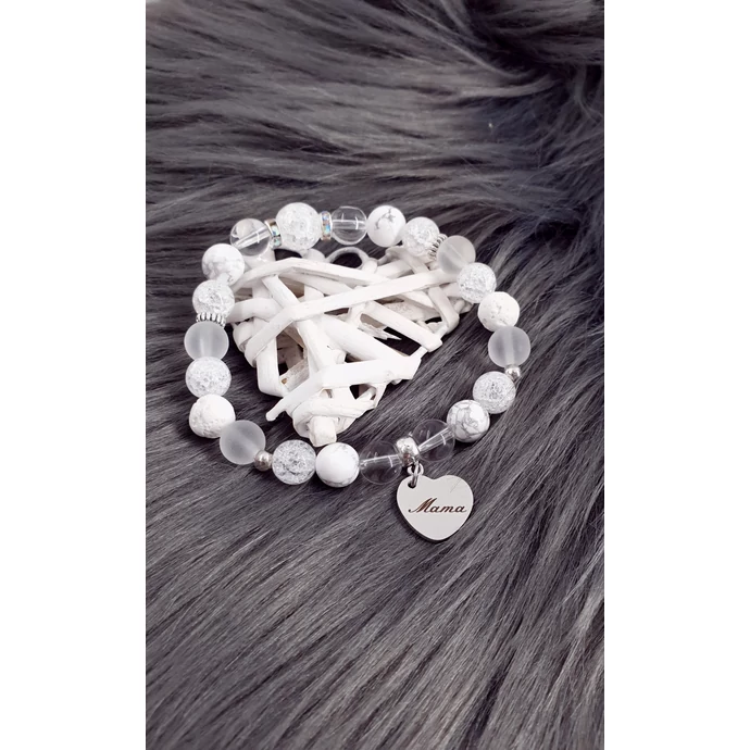 "Mama" medálos kristály karkötő_2