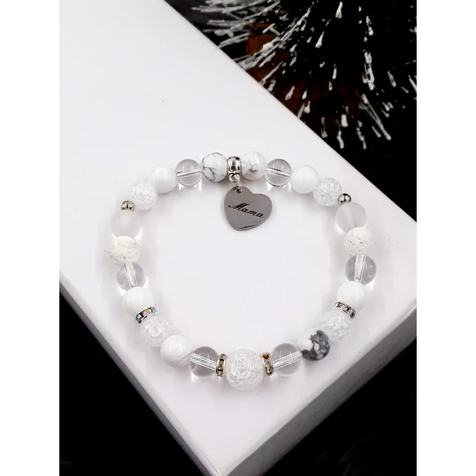 "Mama" medálos kristály karkötő