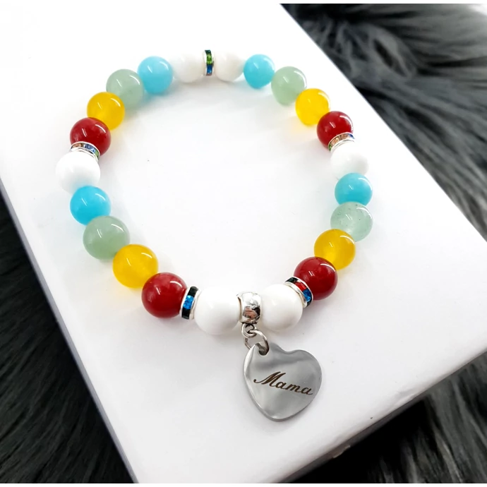 "Mama" medálos ásványkarkötő_1