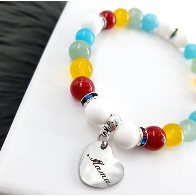 "Mama" medálos ásványkarkötő_2