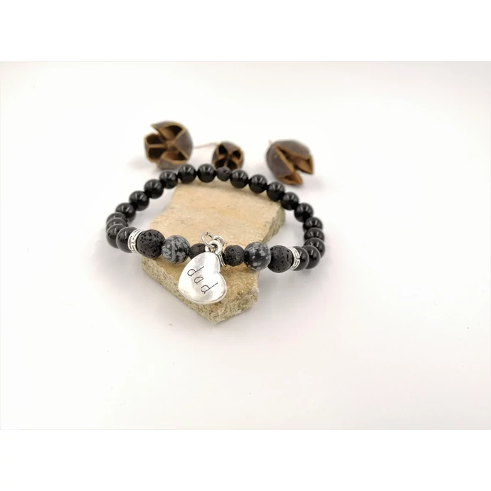 "Dad" medálos ásványkarkötő