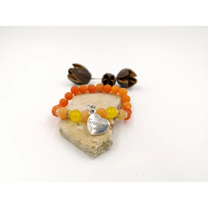 "Grandma" medálos achát ásványkarkötő
