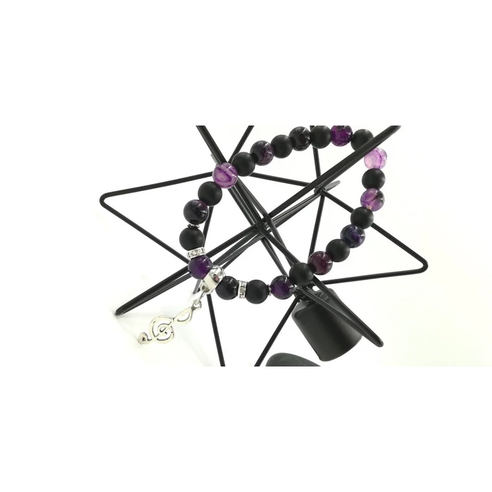 Violin kulcs medálos ásványkarkötő_1