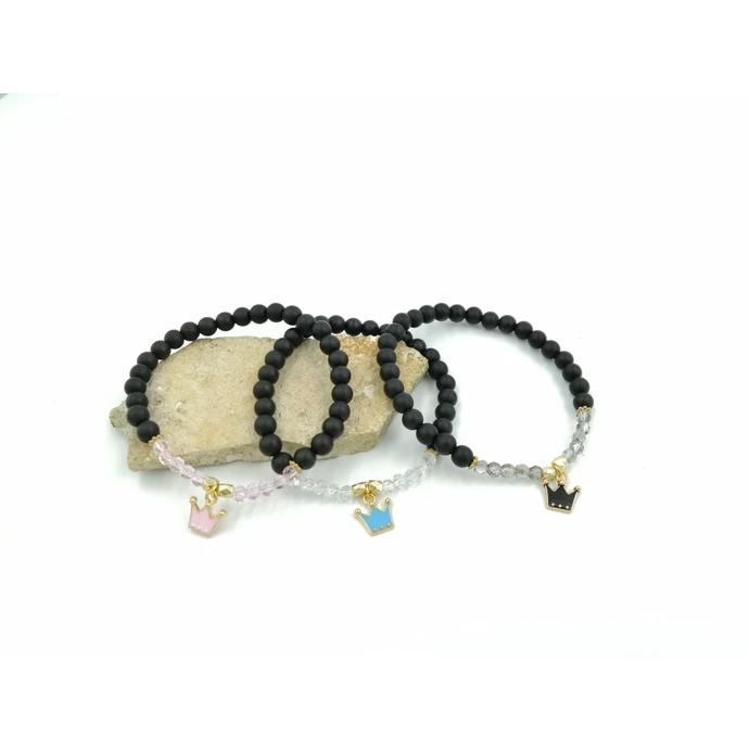 Korona medálkás kristálykarkötő