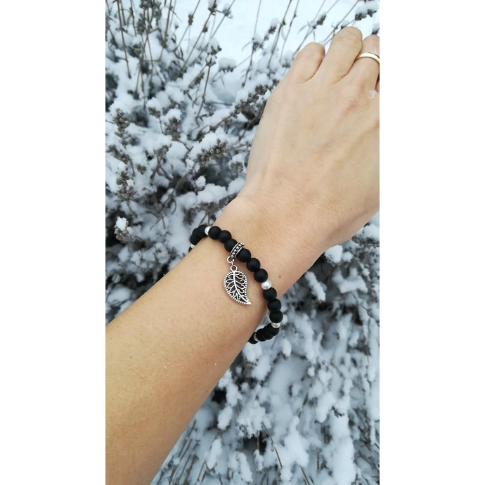 Paisley mintás medál ónix karkötő_1