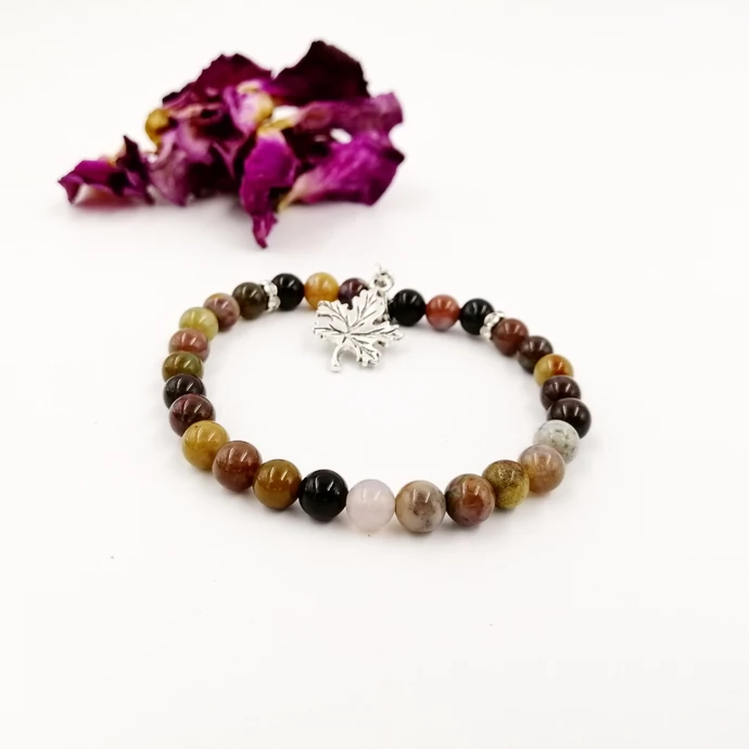 Indiachát ásványkarkötő levél mintával_2