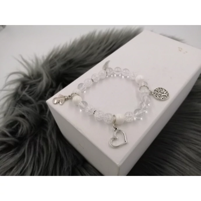 Charm ásványkarkötő angyalka medállal_1