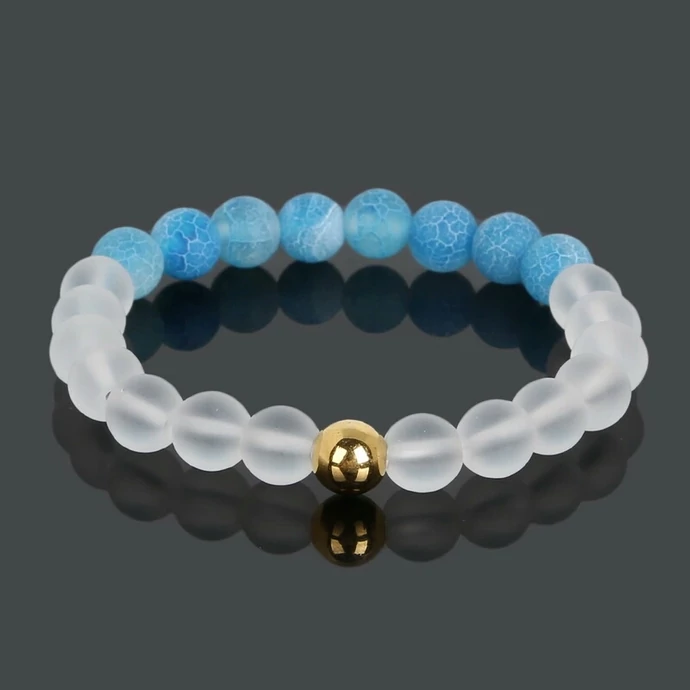 Matt achát ásványkarkötő több színben