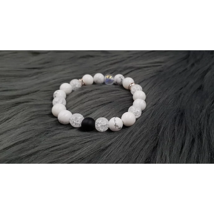 Hegyikristály-Howlit ásványkarkötő_1