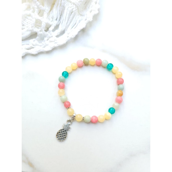 Ananász medálos ásványkarkötő