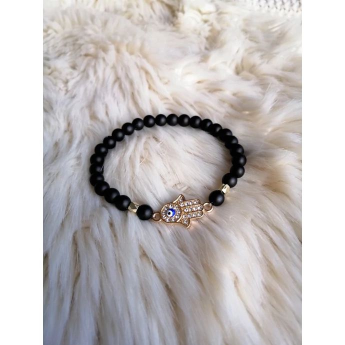 LUXURY Hamsakéz medálos ásványkarkötő_1