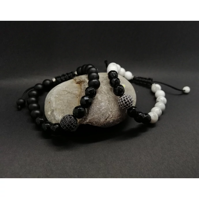 LUXURY zsinóros ásványkarkötő "SILVER"_1