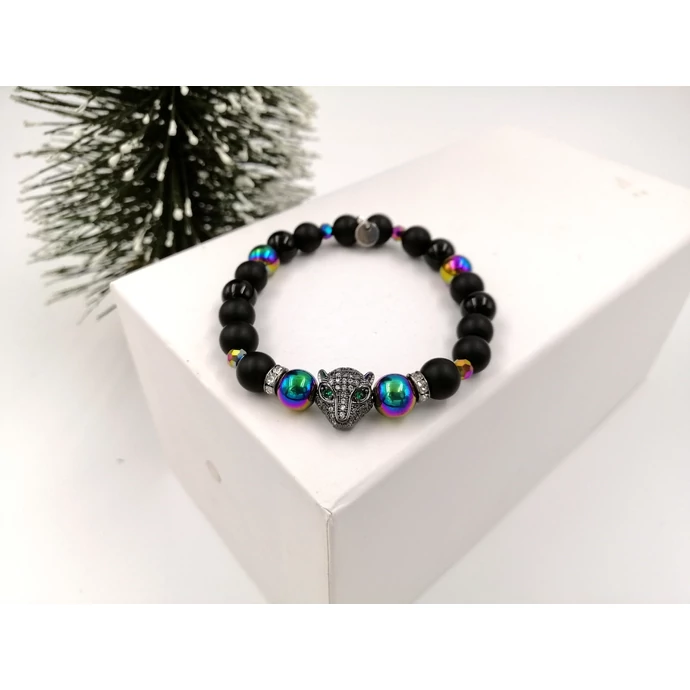 Leopárdfej LUXURY ásványkarkötő_1