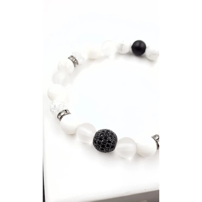 Álomszép cirkon gömb LUXURY ásványkarkötő - hegyikristály_2