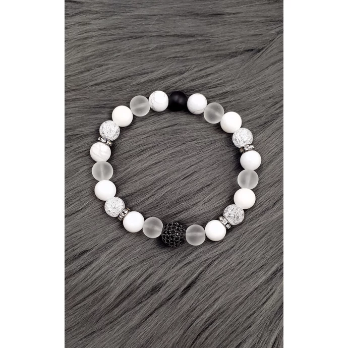 Álomszép cirkon gömb LUXURY ásványkarkötő - hegyikristály_1