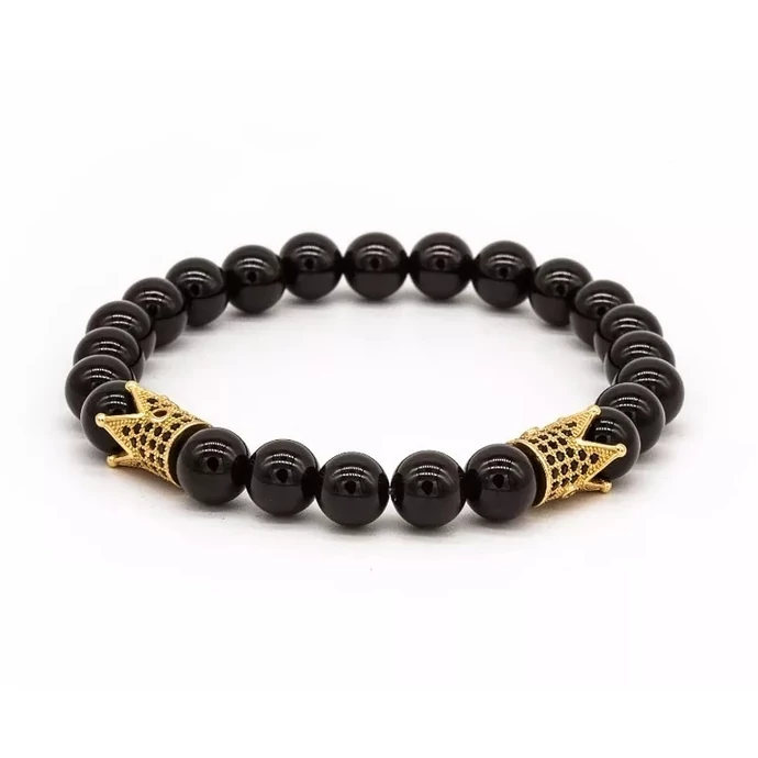 Dupla arany koronás LUXURY ásványkarkötő