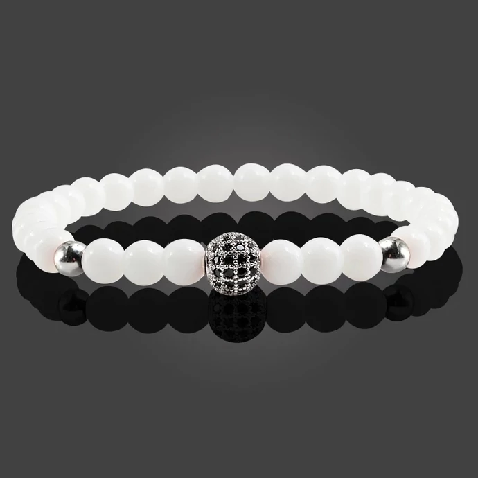 LUXURY hófehér ásványkarkötő