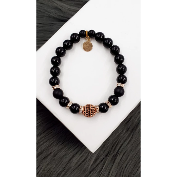 LUXURY ásványkarkötő rosegold díszítássel