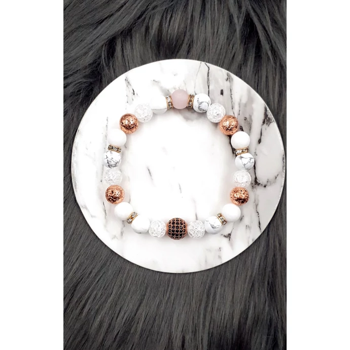 Yvonne Design LUXURY ásványkarkötő "rosegold"