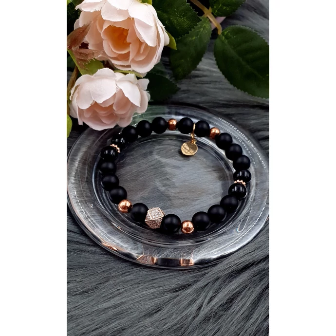 Álomszép cirkon  LUXURY ásványkarkötő "rosegold"