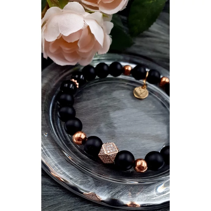 Álomszép cirkon  LUXURY ásványkarkötő "rosegold"