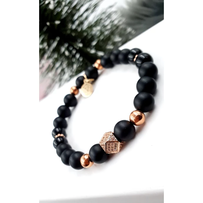 Álomszép cirkon  LUXURY ásványkarkötő "rosegold"