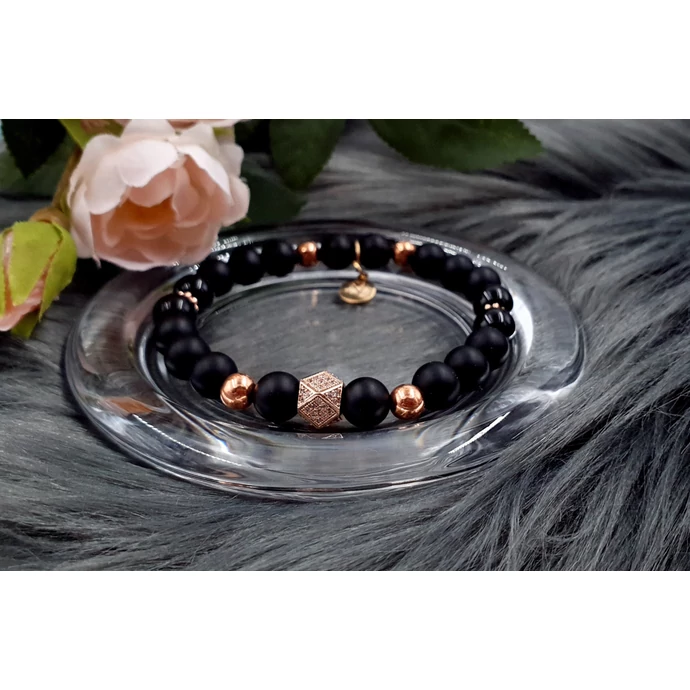 Álomszép cirkon  LUXURY ásványkarkötő "rosegold"