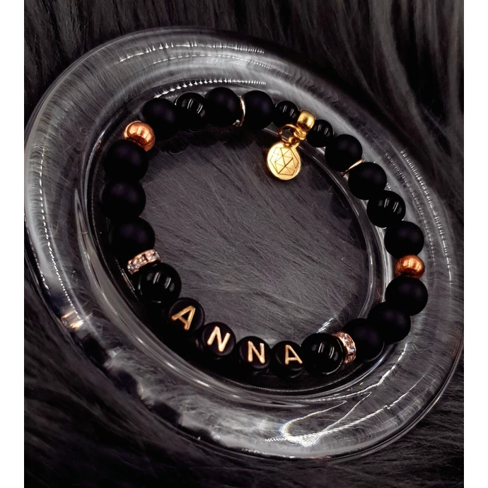 Névvel elátott ásványkarkötő "rosegold"