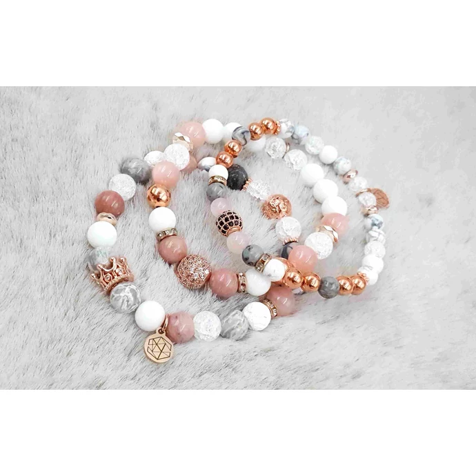 Yvonne Design LUXURY korona medálos rosegold karkötő