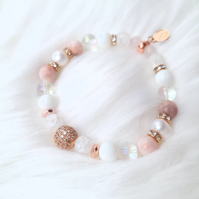 Yvonne Design rosegold luxury ásványkarkötő