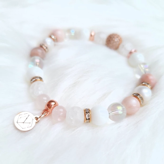 Yvonne Design rosegold luxury ásványkarkötő