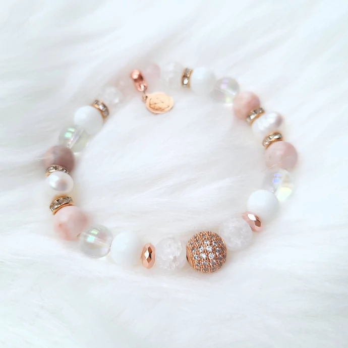 Yvonne Design rosegold luxury ásványkarkötő